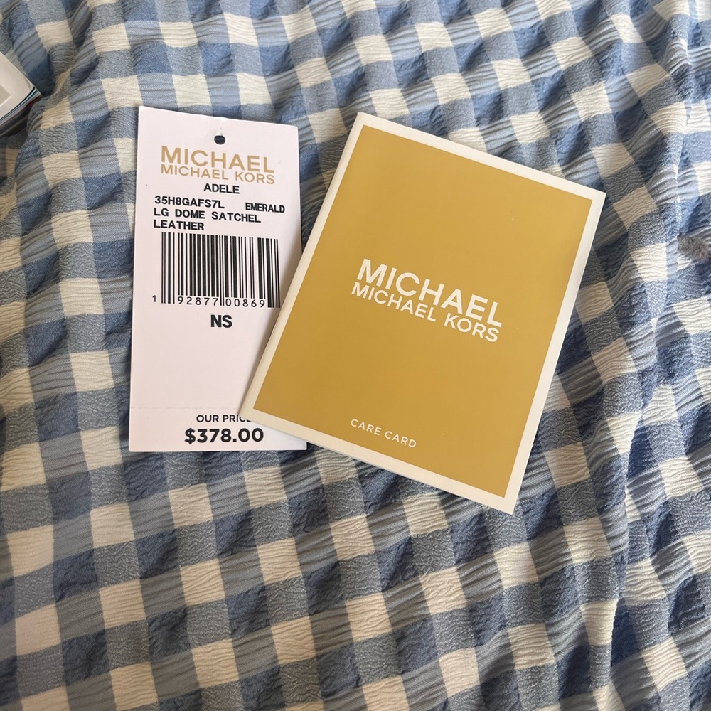 Michael Kors Green Large Studded Satchel Bag - Picture 10 of 10